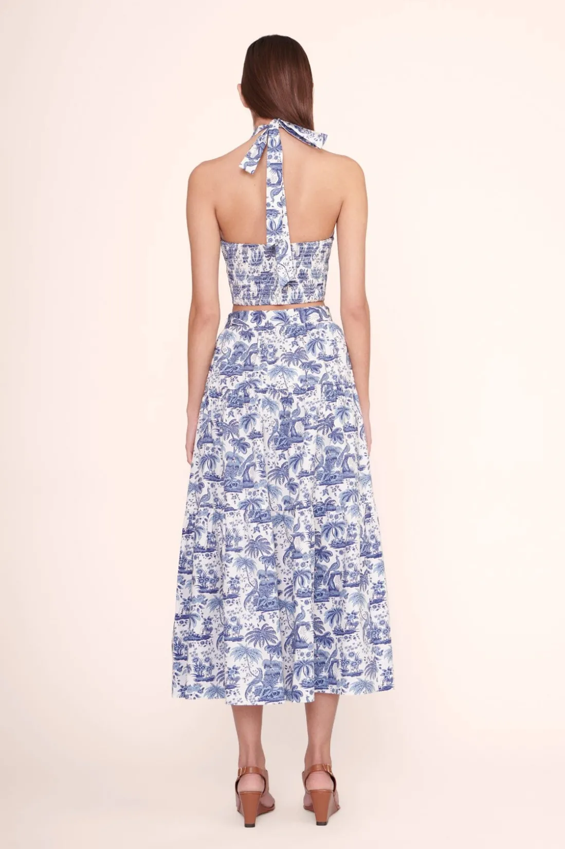 STAUD SEA SKIRT BLUE TOILE BLUETOILE Discount