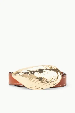 STAUD SHELL BUCKLE BELT   TAN
