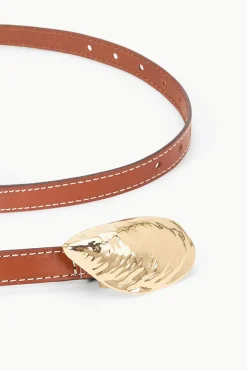 STAUD SHELL BUCKLE BELT   TAN