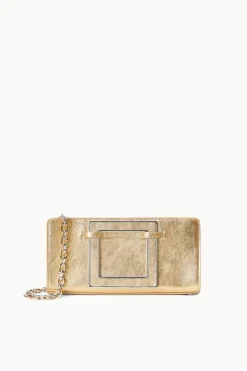 STAUD SHIRLEY CONVERTIBLE CLUTCH   GOLD Outlet