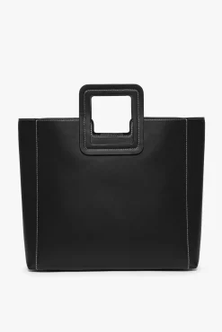 STAUD SHIRLEY LEATHER BAG   BLACK Hot