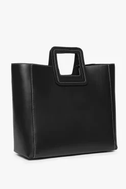 STAUD SHIRLEY LEATHER BAG   BLACK Hot