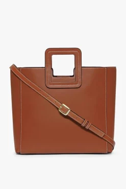 STAUD SHIRLEY LEATHER BAG  SADDLE TAN Clearance