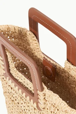 STAUD SHIRLEY MINI BUCKET BAG  NATURAL RAFFIA NATURALTAN New