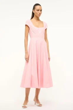 STAUD SHORT SLEEVE WELLS DRESS  PEARL PINK PEARLPINK New