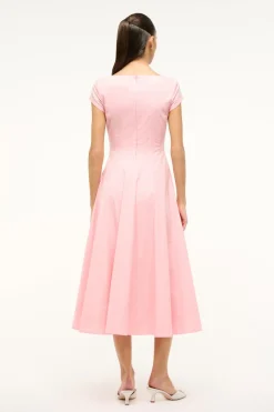 STAUD SHORT SLEEVE WELLS DRESS  PEARL PINK PEARLPINK New