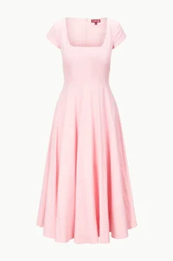 STAUD SHORT SLEEVE WELLS DRESS  PEARL PINK PEARLPINK New