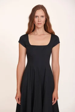 STAUD SHORT SLEEVE WELLS DRESS   BLACK Sale
