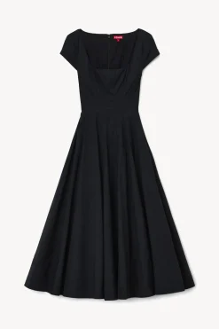 STAUD SHORT SLEEVE WELLS DRESS   BLACK Sale