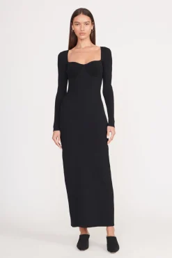 STAUD SILHOUETTE DRESS   BLACK Clearance