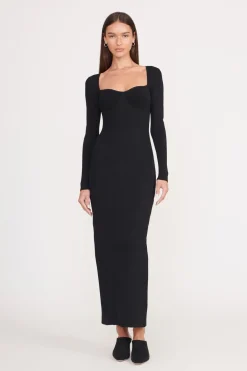 STAUD SILHOUETTE DRESS BLACK Clearance