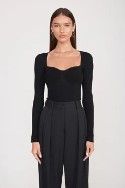 STAUD SILHOUETTE TOP   BLACK