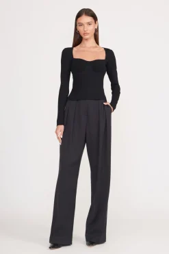 STAUD SILHOUETTE TOP   BLACK