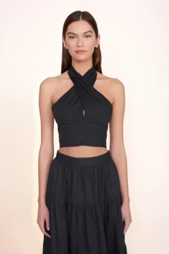 STAUD SMOCKED KAI TOP   BLACK Sale