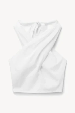 STAUD SMOCKED KAI TOP   WHITE New