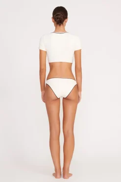 STAUD SOLEIL SWIM TOP  IVORY BLACK IVORYBLACK Clearance