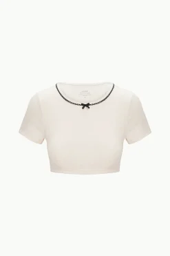 STAUD SOLEIL SWIM TOP  IVORY BLACK IVORYBLACK Clearance