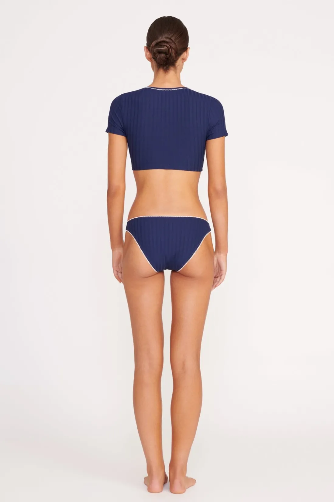 STAUD SOLEIL SWIM TOP NAVY WHITE NAVYWHITE Hot
