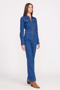STAUD + WRANGLER THE BODY JUMPSUIT  DARK RINSE DARKRINSE Discount