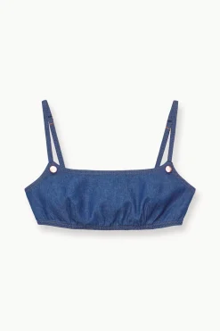 STAUD + WRANGLER THE JEAN BIKINI TOP  DARK RINSE DARKRINSE Hot