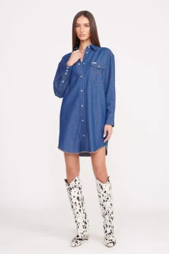 STAUD + WRANGLER THE OVERSIZED WESTERN  DARK RINSE DARKRINSE New