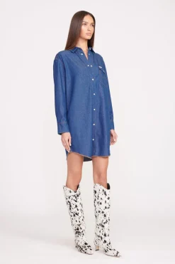 STAUD + WRANGLER THE OVERSIZED WESTERN  DARK RINSE DARKRINSE New