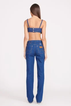 STAUD + WRANGLER THE STRAIGHT CUT JEAN DARK RINSE DARKRINSE Hot