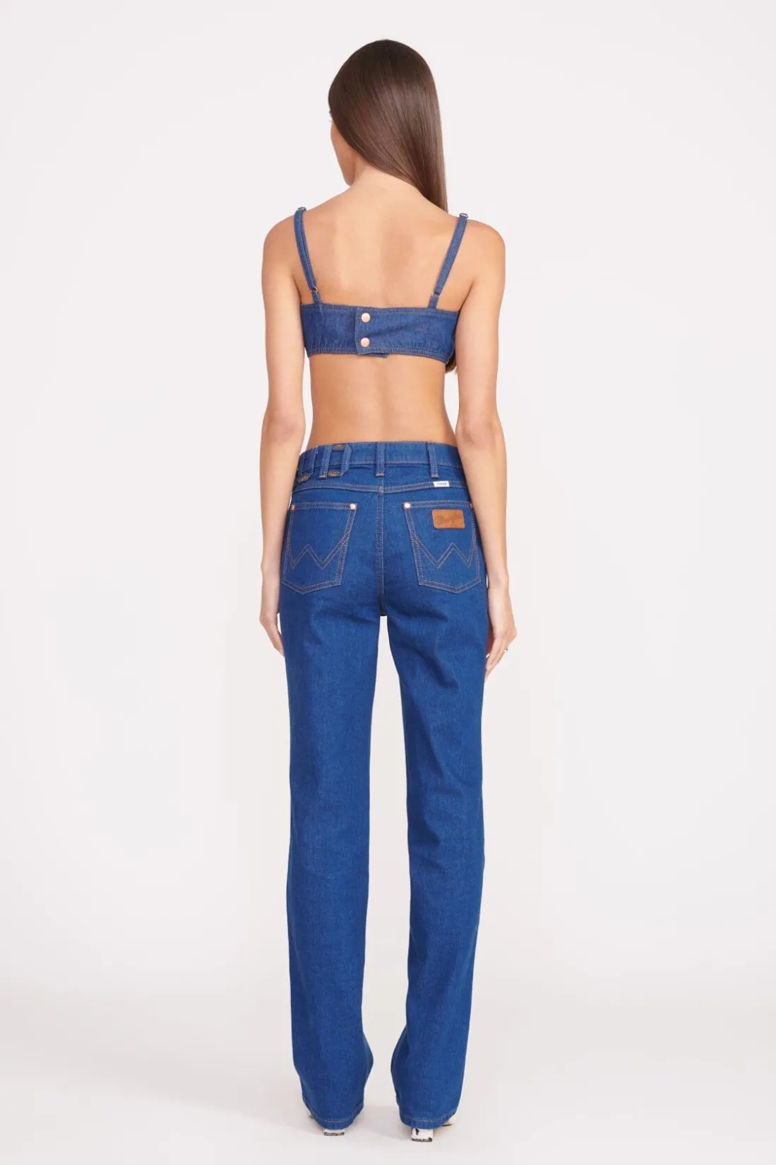 STAUD + WRANGLER THE STRAIGHT CUT JEAN DARK RINSE DARKRINSE Hot