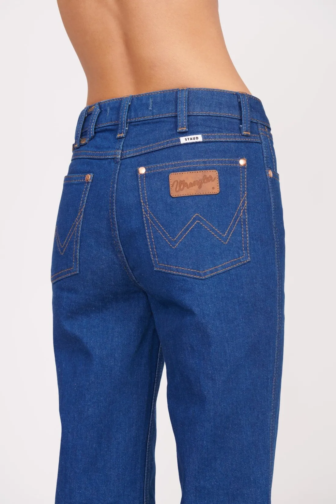 STAUD + WRANGLER THE STRAIGHT CUT JEAN DARK RINSE DARKRINSE Hot