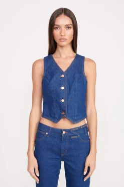 STAUD + WRANGLER THE VEST  DARK RINSE DARKRINSE Hot