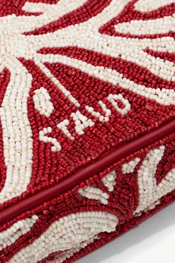 STAUD TOMMY BEADED BAG  SCARLET WHITE SCARLETWHITE Outlet