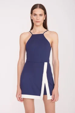 STAUD TOP SPIN DRESS  NAVY IVORY NAVYIVORY Online