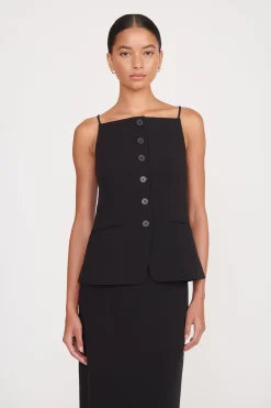 STAUD UNA TOP   BLACK