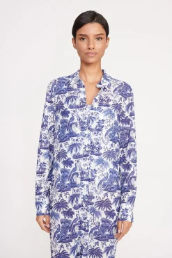 STAUD VITA DRESS  BLUE TOILE BLUETOILE Sale