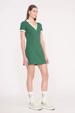 STAUD VOLLEY DRESS  COURT GREEN IVORY COURTGREENIVORY