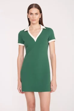 STAUD VOLLEY DRESS  COURT GREEN IVORY COURTGREENIVORY
