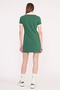 STAUD VOLLEY DRESS  COURT GREEN IVORY COURTGREENIVORY
