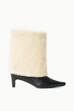 STAUD WALLY FOLDOVER BOOT  BLACK CREAM BLACKCREAM Clearance