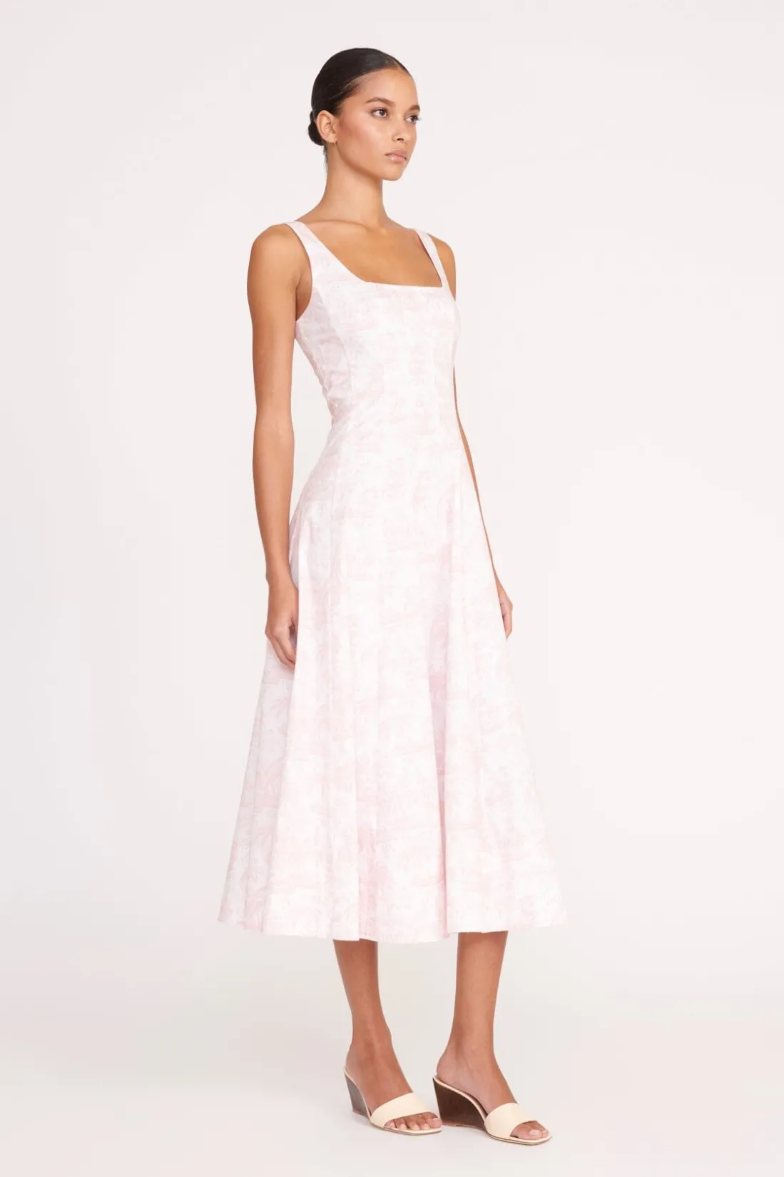 STAUD WELLS DRESS IVORY CHERRY BLOSSOM TOILE IVORYCHERRYBLOSSOMTOILE