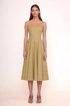 STAUD WELLS DRESS   KHAKI Sale
