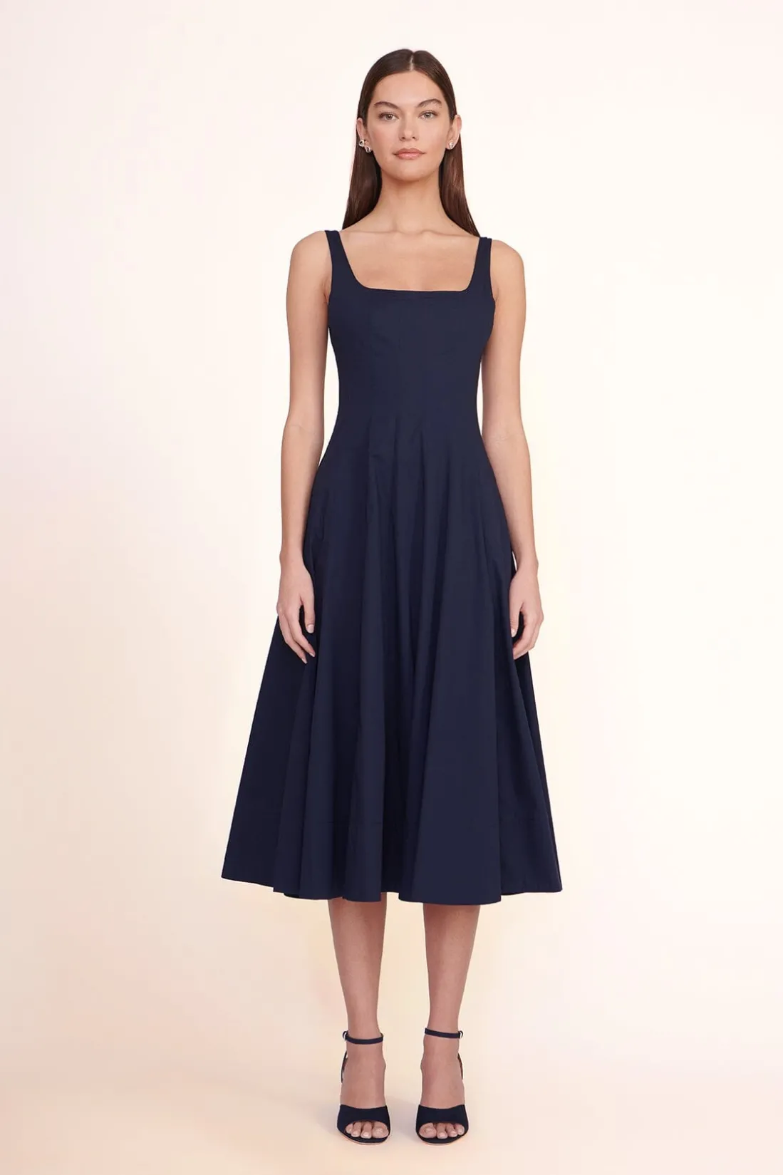 STAUD WELLS DRESS NAVY Discount