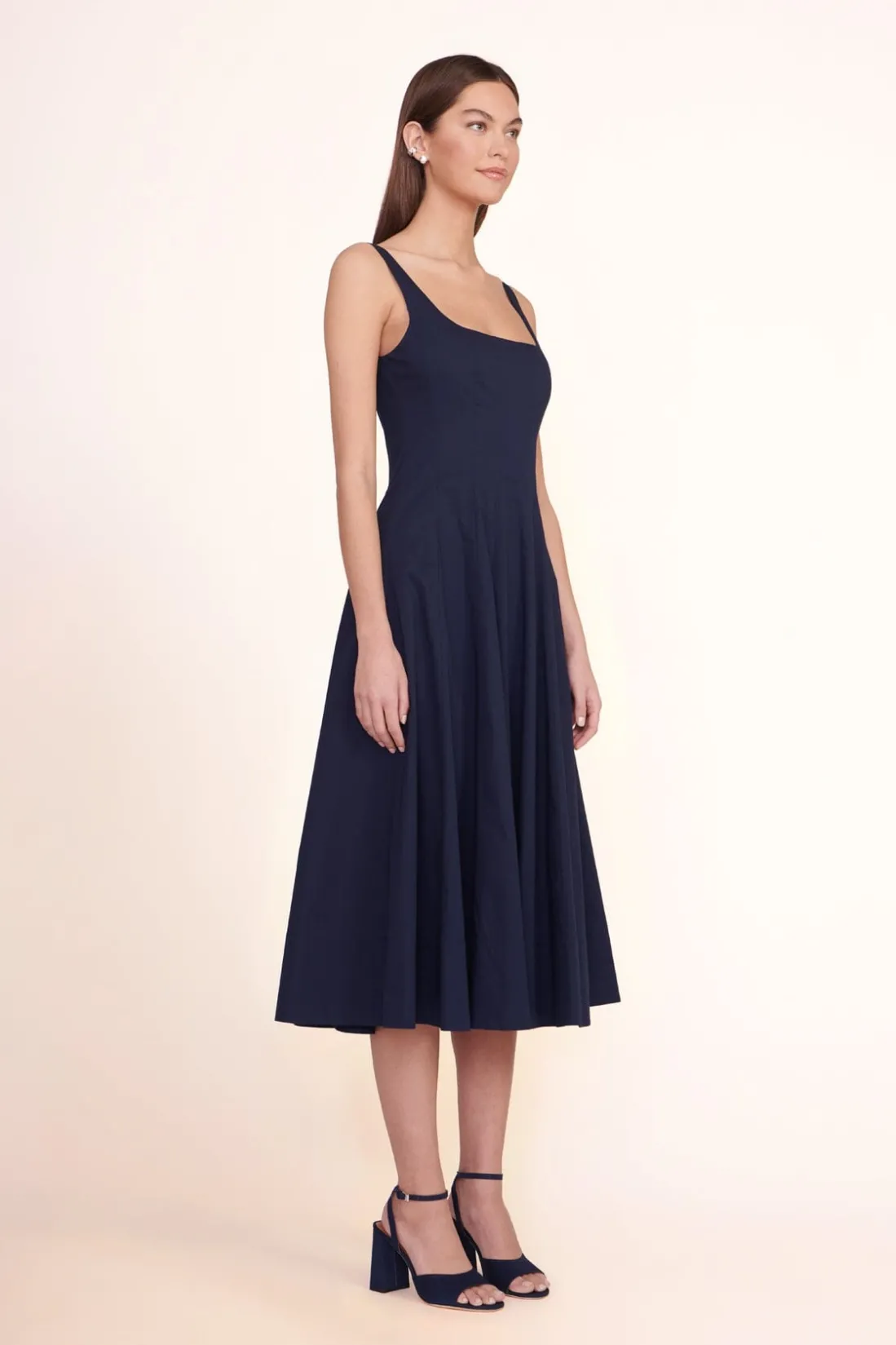 STAUD WELLS DRESS NAVY Discount