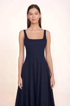 STAUD WELLS DRESS NAVY Discount