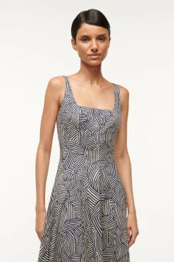 STAUD WELLS DRESS  NAVY MOSAIC NAVYMOSAIC Best