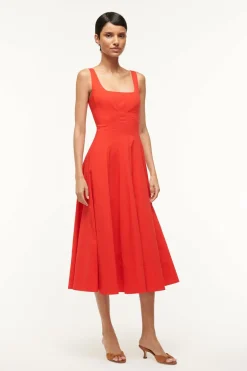 STAUD WELLS DRESS  RED ROSE REDROSE Hot