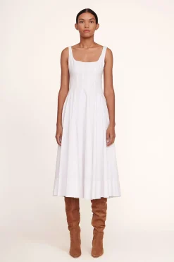 STAUD WELLS DRESS   WHITE Clearance