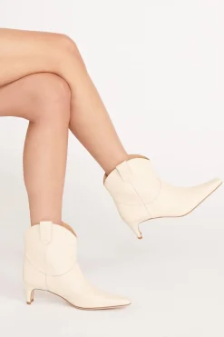 STAUD WESTERN WALLY ANKLE BOOT   CREAM Sale