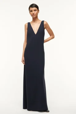STAUD ZORA DRESS   NAVY Discount